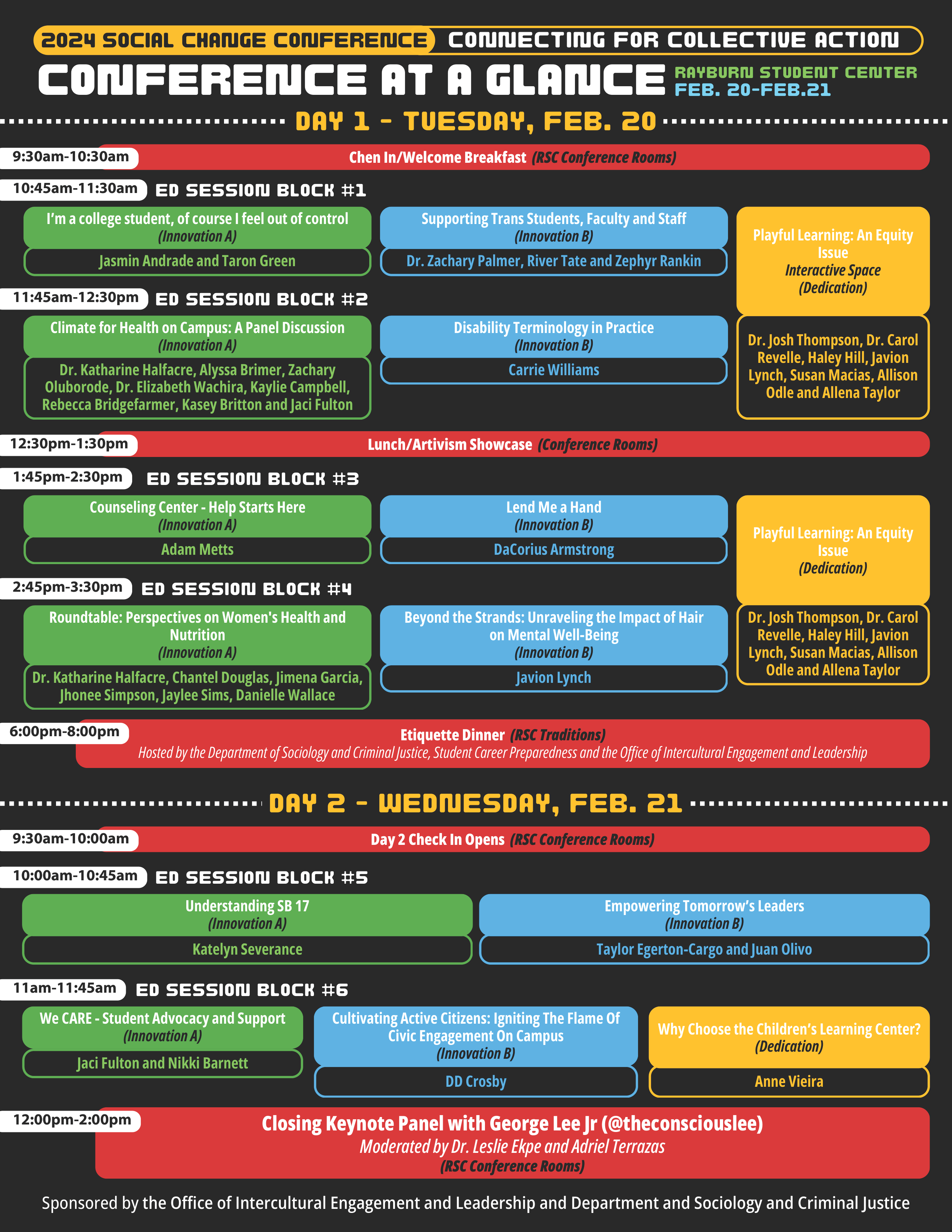 Social Change Conference Schedule 2024